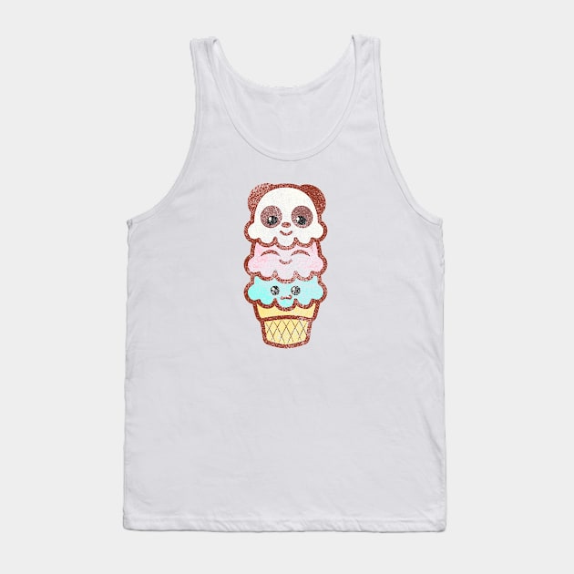 vintage Icecream ice cream cone women shirt kawaii cute panda bear art party anime T-Shirt Tank Top by theglaze